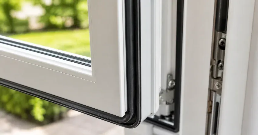 casement window cranked fully open in a Riverside Village, Thamesford home