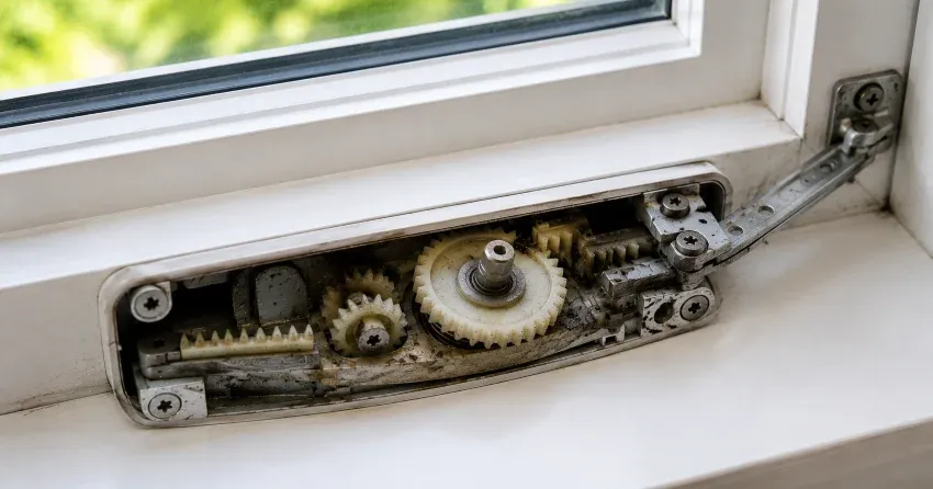 technician replacing casement window crank operator in Thames Springs West, Thamesford home