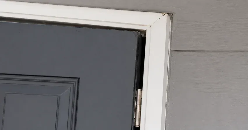 technician tightening a loose door hinge in Thamesford