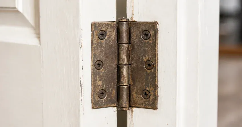 technician adjusting a sagging door hinge in Riverside Village, Thamesford